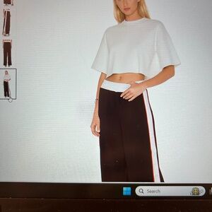 NWT Kendall + Kylie snap track pant Size M. Retail $235. Black/white/red